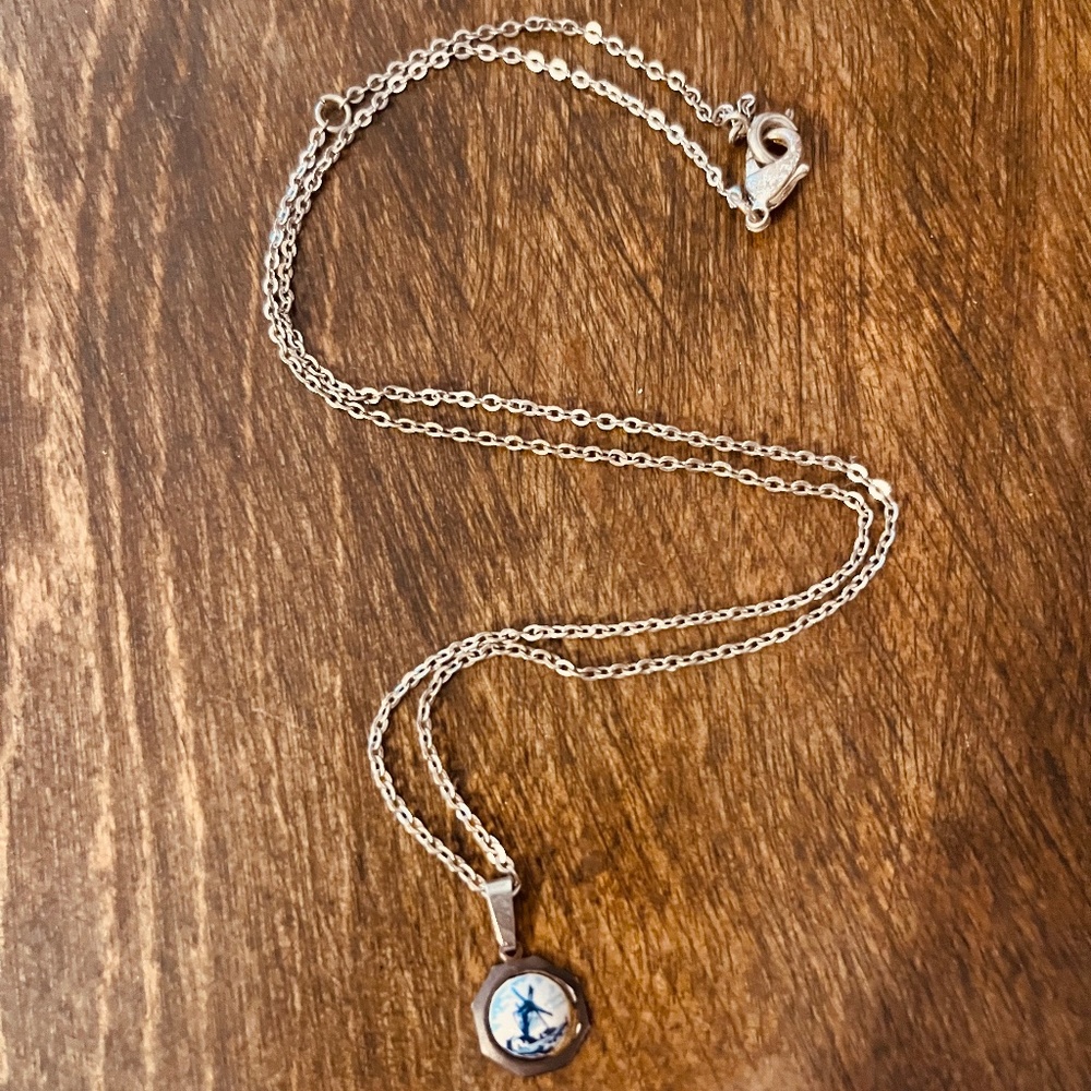 Vintage Dutch Windmill Necklace.